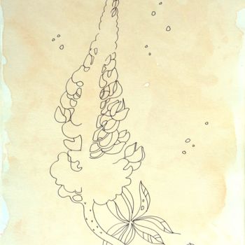 Dibujo titulada "Lupine" por Olga Bagina, Obra de arte original, Bolígrafo