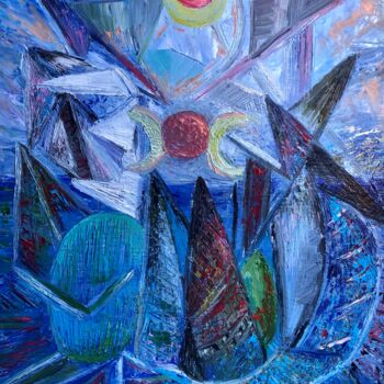 Картина под названием "L’aube de la vie" - Olga Baryshnikova, Подлинное произведение искусства, Масло Установлен на Деревянн…