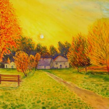 Картина под названием "Autumn Passage - Au…" - Olga Beliaeva, Подлинное произведение искусства, Акварель