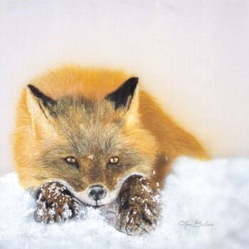 Pintura titulada "Dreamy Fox" por Olga Belova, Obra de arte original, Pigmentos