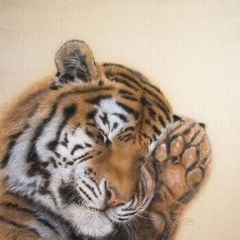 Painting titled "Dreamy Tiger II - S…" by Olga Belova, Original Artwork, Acrylic