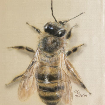 Malerei mit dem Titel "Silky Bee" von Olga Belova, Original-Kunstwerk, Acryl