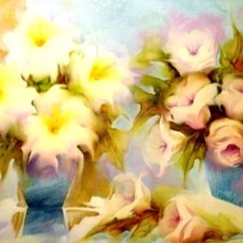 Painting titled "Pura Magia nos Flor…" by Olga Beltrão, Original Artwork, Oil