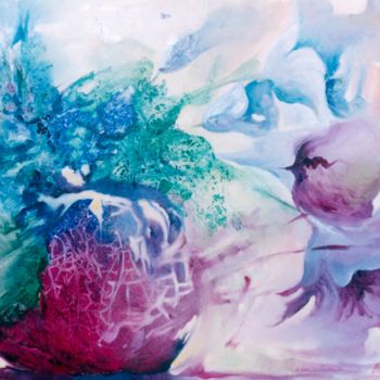 Pintura intitulada ""Floral da Fantasia…" por Olga Beltrão, Obras de arte originais, Óleo