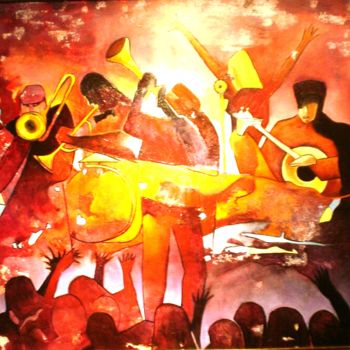 Peinture intitulée ""Jazz Band"" par Olga Beltrão, Œuvre d'art originale, Huile