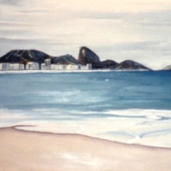 Pintura intitulada ""Praia de Copacaban…" por Olga Beltrão, Obras de arte originais, Óleo