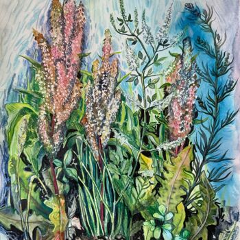 图画 标题为“Plants in the parki…” 由Olga Beltsova, 原创艺术品, 水彩