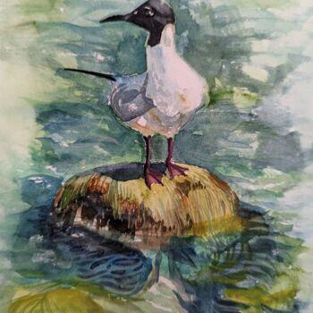 Pintura titulada "Seagull." por Olga Beltsova, Obra de arte original, Acuarela