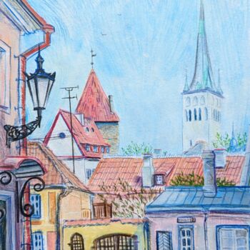 Pintura intitulada "Tallinn. Old town.…" por Olga Beltsova, Obras de arte originais, Acrílico