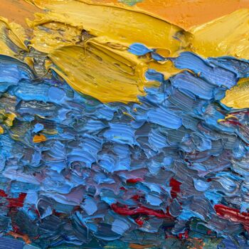 Pittura intitolato "Warm wind over the…" da Olga Bezhina, Opera d'arte originale, Olio