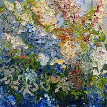 Pintura titulada "Cherry blossoms" por Olga Bezhina, Obra de arte original, Oleo Montado en Bastidor de camilla de madera