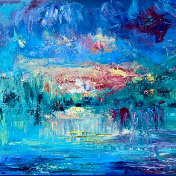 Pittura intitolato "Sunset - Explosion…" da Olga Blazhko, Opera d'arte originale, Olio