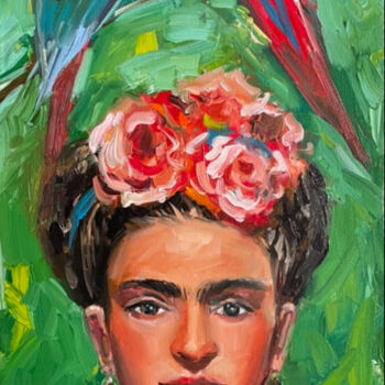 Peinture intitulée "Фрида Кало" par Olga Bronskikh, Œuvre d'art originale, Huile