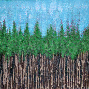 Pittura intitolato ""Deep Forest"" da Olga Buda, Opera d'arte originale, Acrilico