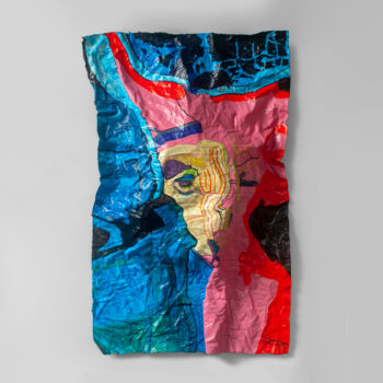 Scultura intitolato "pink face relief" da Olga Chertova, Opera d'arte originale, Acrilico