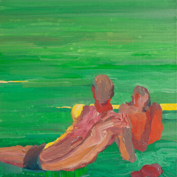 Pittura intitolato "Resting on the grass" da Olga Chertova, Opera d'arte originale, Acrilico Montato su Cartone