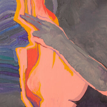 Картина под названием "coral pink body" - Olga Chertova, Подлинное произведение искусства, Акрил Установлен на картон