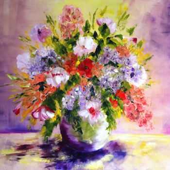 Peinture intitulée "bouquet-ensoleille-…" par Olga Chilova - Stephan, Œuvre d'art originale, Huile
