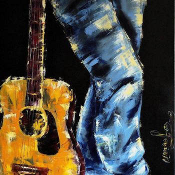 Painting titled "Pause Musicale" by Olga Chilova - Stephan, Original Artwork, Oil