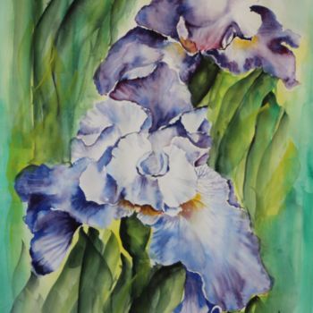 绘画 标题为“Iris Aquarelle” 由Olga Chilova - Stephan, 原创艺术品, 水彩