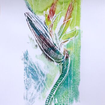Εκτυπώσεις & Χαρακτικά με τίτλο "bird of paradise fl…" από Olga David, Αυθεντικά έργα τέχνης, Μονοτυπία