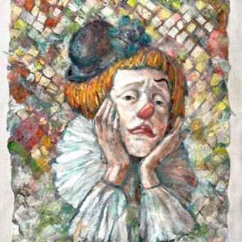 Textile Art titled "Clown" by Olga Finkel, Original Artwork, Textile fiber
