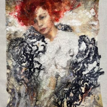 Textilkunst mit dem Titel "Samantha" von Olga Finkel, Original-Kunstwerk, Textilfaser