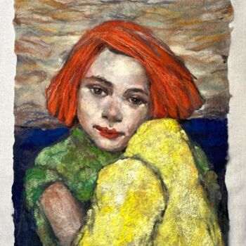 Sztuka tkaniny zatytułowany „Red head” autorstwa Olga Finkel, Oryginalna praca, Włókno tekstylne