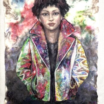 Textielkunst getiteld "Michelle" door Olga Finkel, Origineel Kunstwerk, Textielvezel