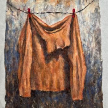 Textile Art titled "Sad Jumper" by Olga Finkel, Original Artwork, Textile fiber
