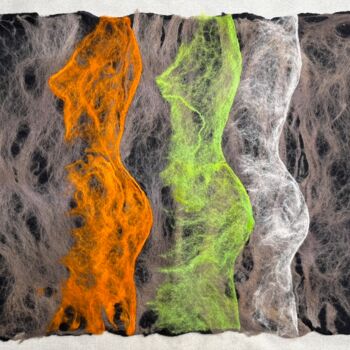 Art textile intitulée "Trio" par Olga Finkel, Œuvre d'art originale, Fibre Textile