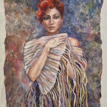 Textilkunst mit dem Titel "Lortta" von Olga Finkel, Original-Kunstwerk, Textilfaser