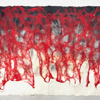 Textilkunst mit dem Titel "IN Web" von Olga Finkel, Original-Kunstwerk, Textilfaser