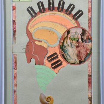 Κολάζ με τίτλο "харизма" από Ольга Гатиева, Αυθεντικά έργα τέχνης, Κολάζ Τοποθετήθηκε στο Ξύλινο πάνελ