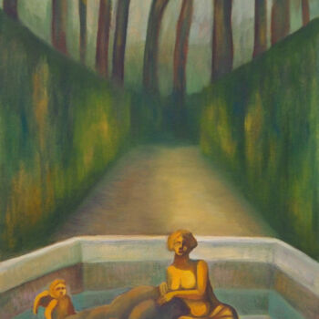 Peinture intitulée "In The Park" par Olga Gordiiuk, Œuvre d'art originale, Huile