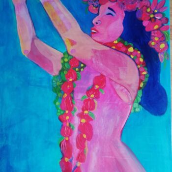 Pintura titulada "Hawaii girl 3" por Olga Grig, Obra de arte original, Acrílico