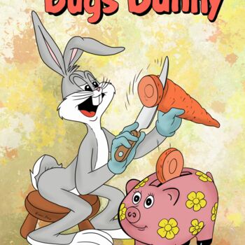 Digital Arts titled "Bugs Bunny with a p…" by Olga Guseva, Original Artwork, 2D Digital Work