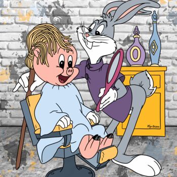 Цифровое искусство под названием "Bugs Bunny is a sty…" - Olga Guseva, Подлинное произведение искусства, Цифровая живопись