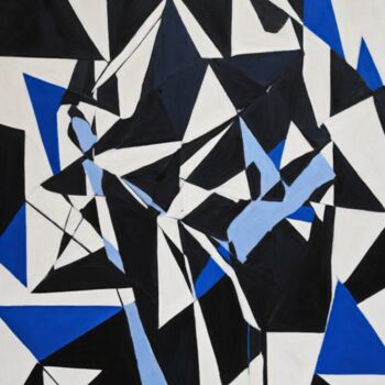 Pittura intitolato "Abstract cubism" da Olga Guseva, Opera d'arte originale, Acrilico Montato su Telaio per barella in legno