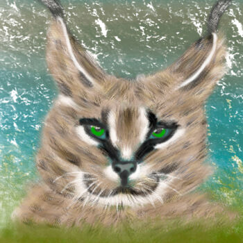 Цифровое искусство под названием "wild cat" - Olga Ilyina, Подлинное произведение искусства, 2D Цифровая Работа