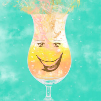 Arts numériques intitulée "cheerful glass" par Olga Ilyina, Œuvre d'art originale, Travail numérique 2D
