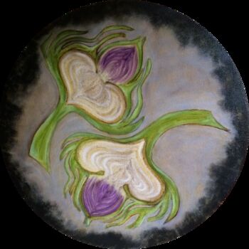 Malarstwo zatytułowany „Heart of artichoke” autorstwa Olga Ivanova, Oryginalna praca, Olej Zamontowany na Drewniana rama nos…