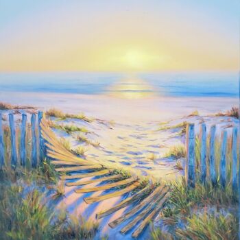 Pintura titulada "Sand fence" por Olga Jones, Obra de arte original, Oleo