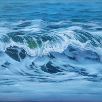Peinture intitulée "Foamy wave" par Olga Jones, Œuvre d'art originale, Huile Monté sur Châssis en bois