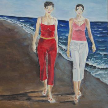 Malarstwo zatytułowany „Frauen am Strand” autorstwa Polly Max, Oryginalna praca, Akryl
