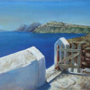 Painting titled "On the island of Sa…" by Olga Laza, Original Artwork, Acrylic