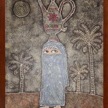 Painting titled "" Femme du désert "" by Olga Leila, Original Artwork, Acrylic