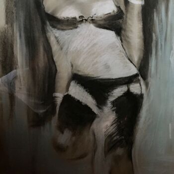 Schilderij getiteld "Cabaret" door Olga Liutova-Amplatz, Origineel Kunstwerk, Pastel Gemonteerd op Plexiglas