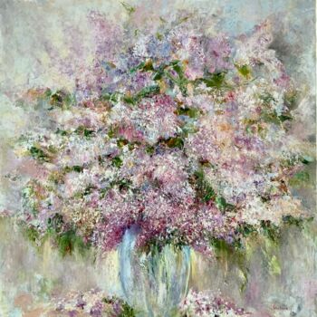 Pittura intitolato "Lilac Delight" da Olga Liutova-Amplatz, Opera d'arte originale, Olio Montato su Telaio per barella in le…