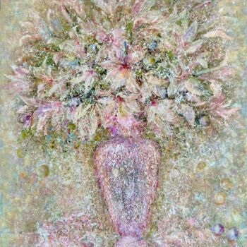 Painting titled "Snow lilies, ripe p…" by Olga Liutova-Amplatz, Original Artwork, Oil